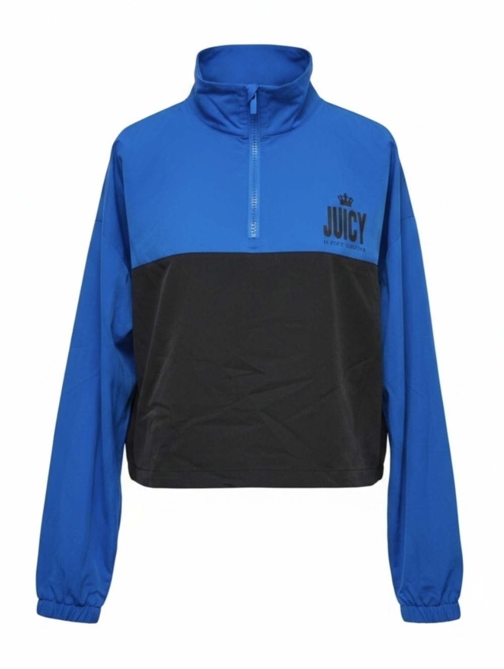 Juicy Couture Juicy Cropped Lightweight Pullover In Black,Blue Plus Size 3X